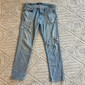 Hollister distressed light wash jeans (men’s)